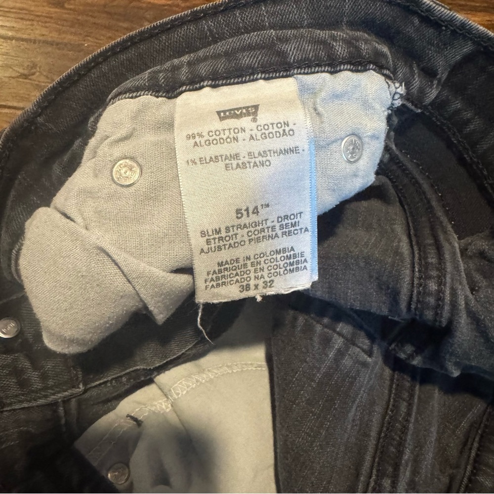 Levi's 514 Slim Straight Black Jeans (ACTUAL measurement 34x30) - Picture 10 of 10